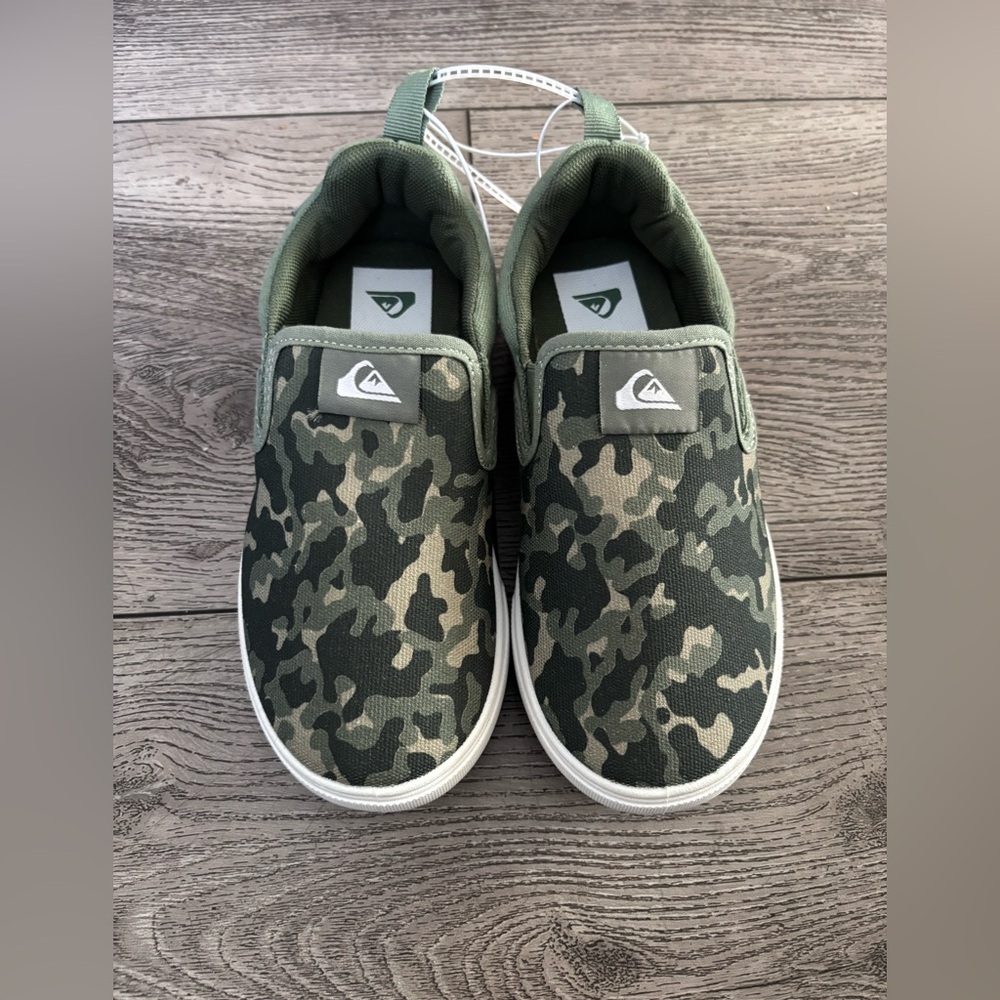 Quiksilver Kids' Green Camo Slip-On Sneakers